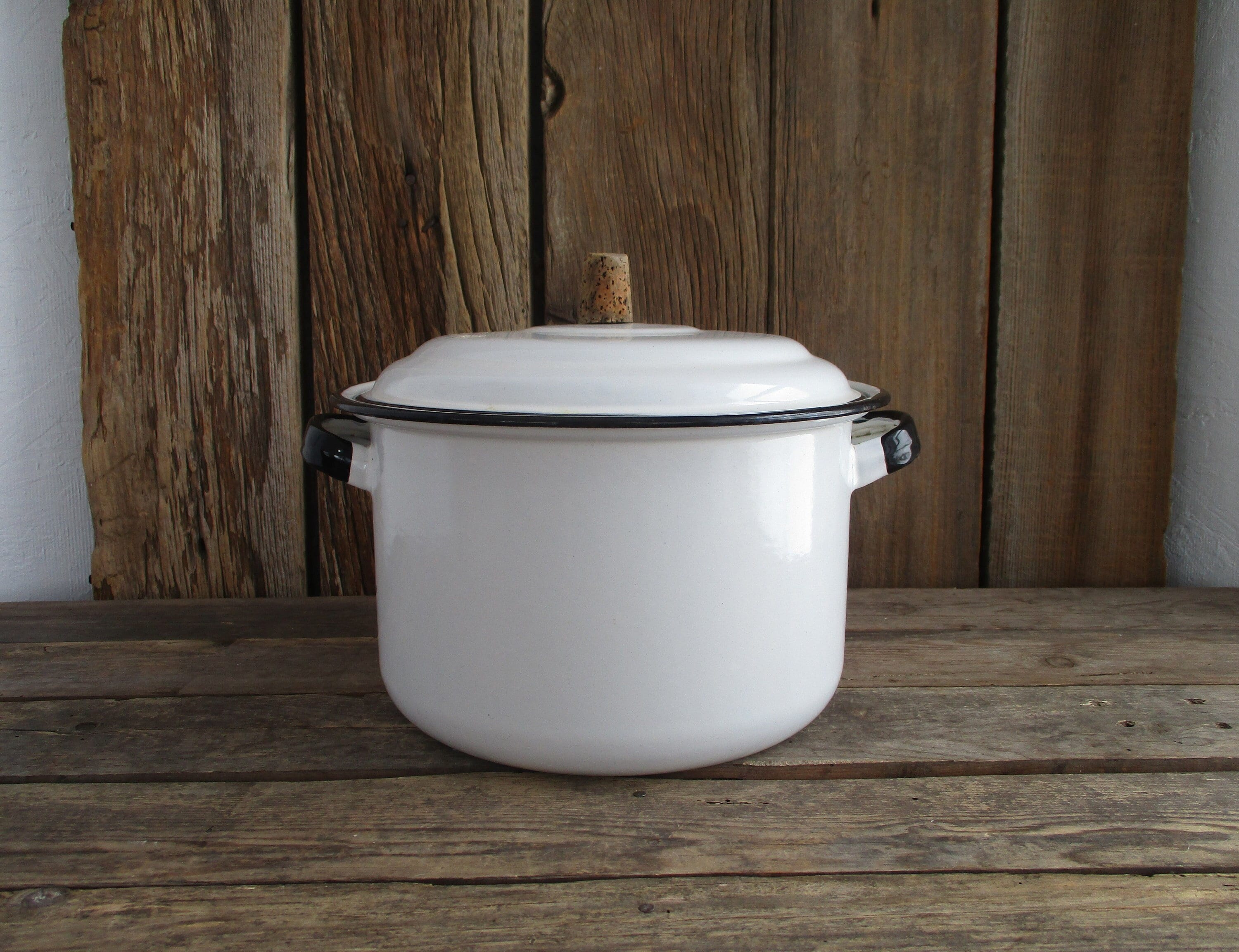 Enamel Stock Pot with Lid, Floral Retro Cooking Pot for Stove Non Stick  Soup Pot, Induction Pasta Pot, All Stove Compatible (STYLE1)