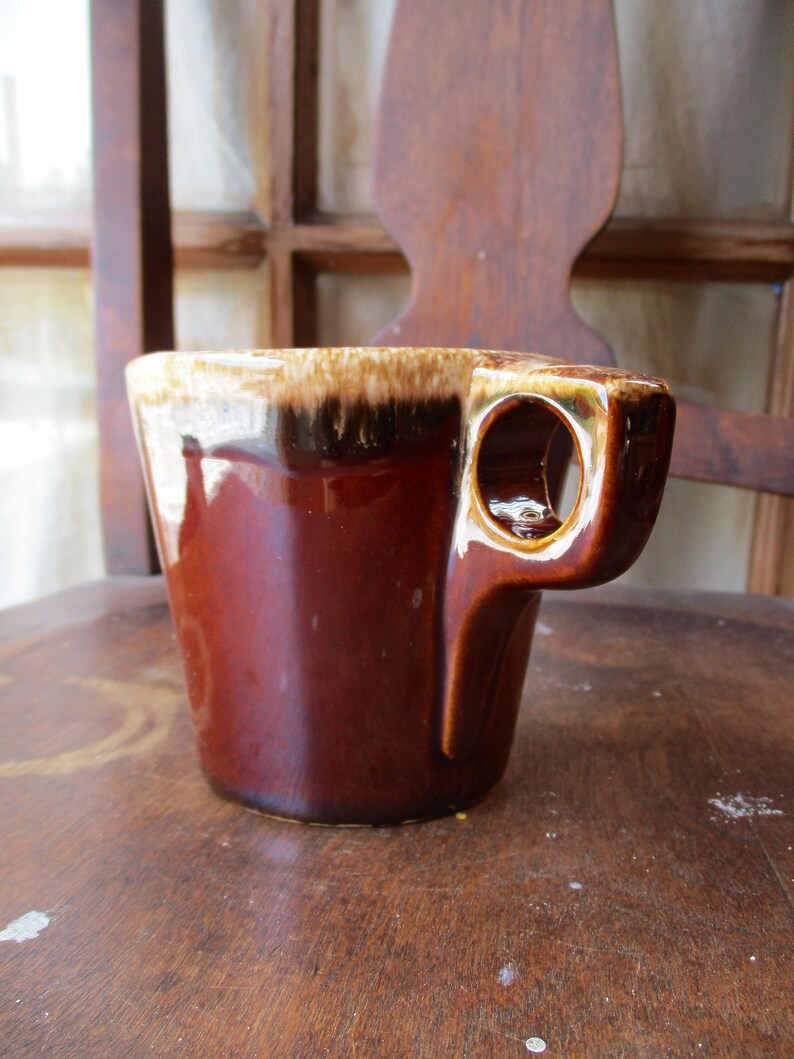 Brown Drip Glaze Coffee Mug Ceramic Vintage Pottery Oven Proof Etsy
