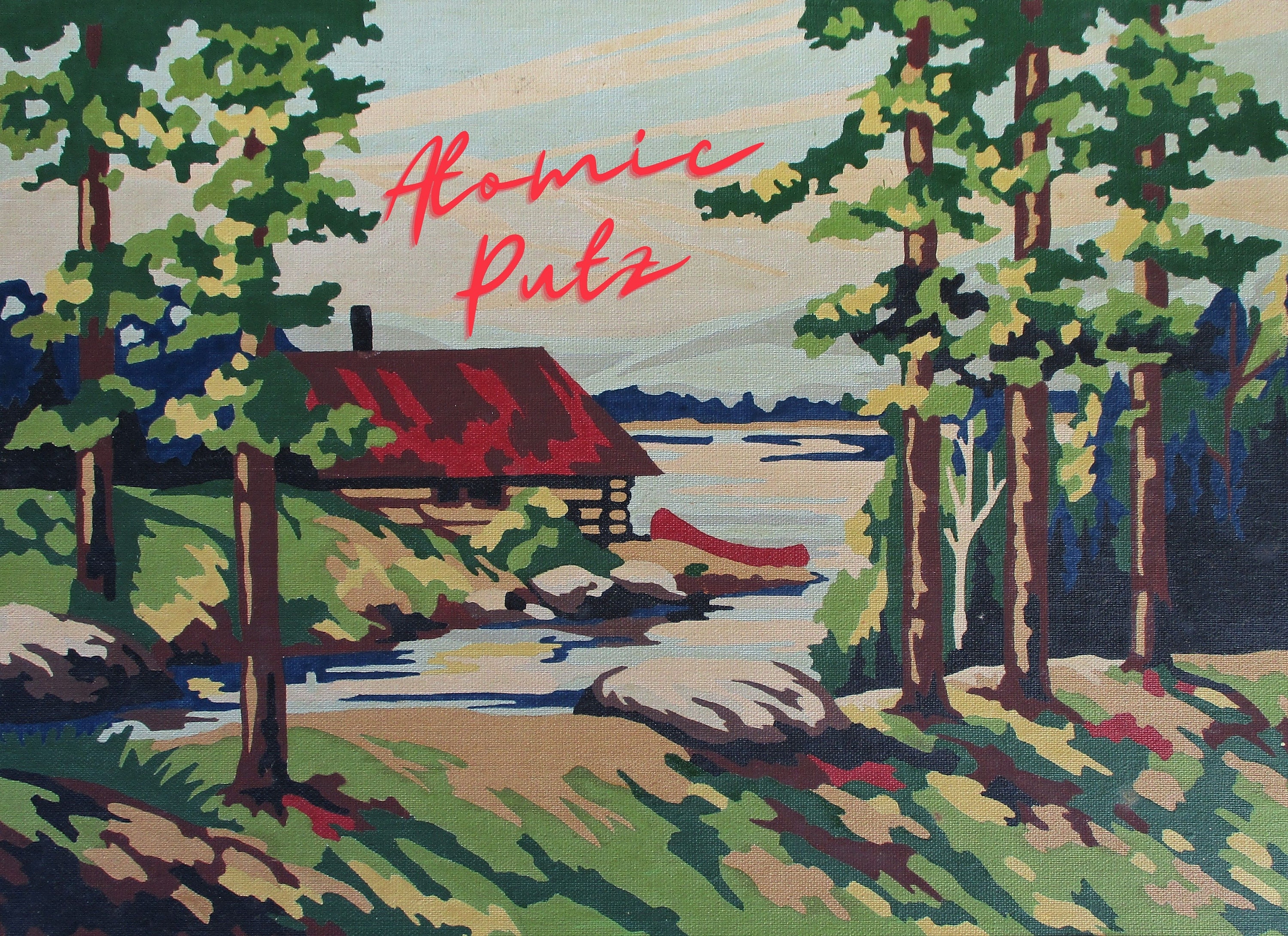 Cabin by the Lake Paint by Numbers Kit DIY Painting by Number for Adults Framed  Canvas Paint by Number Numbers Kit Personalized Gift 