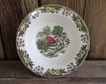 Fair Oaks by Royal China Vintage Vegetable Serving Bowl Flowers Cabin Royacolor