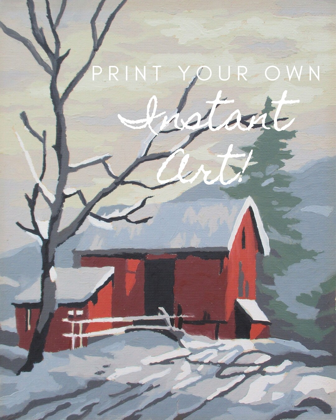 Printable Vintage Paint by Number 