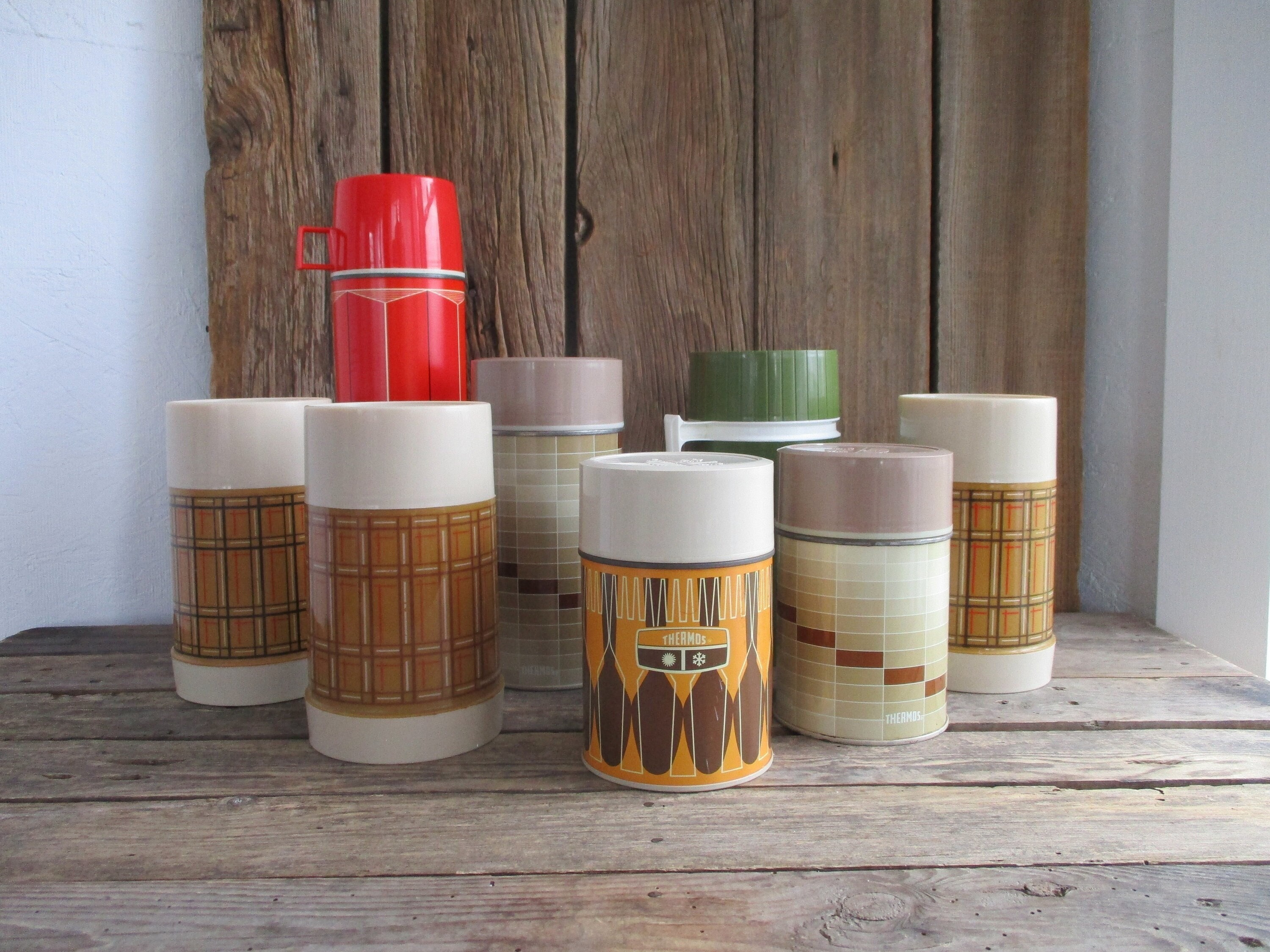 Your Choice of Two Fabulous Vintage Air Pump Drink Thermos and