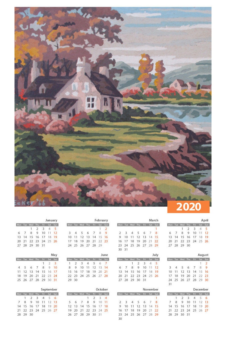 Printable Vintage Paint by Number Completed the Splendid Etsy