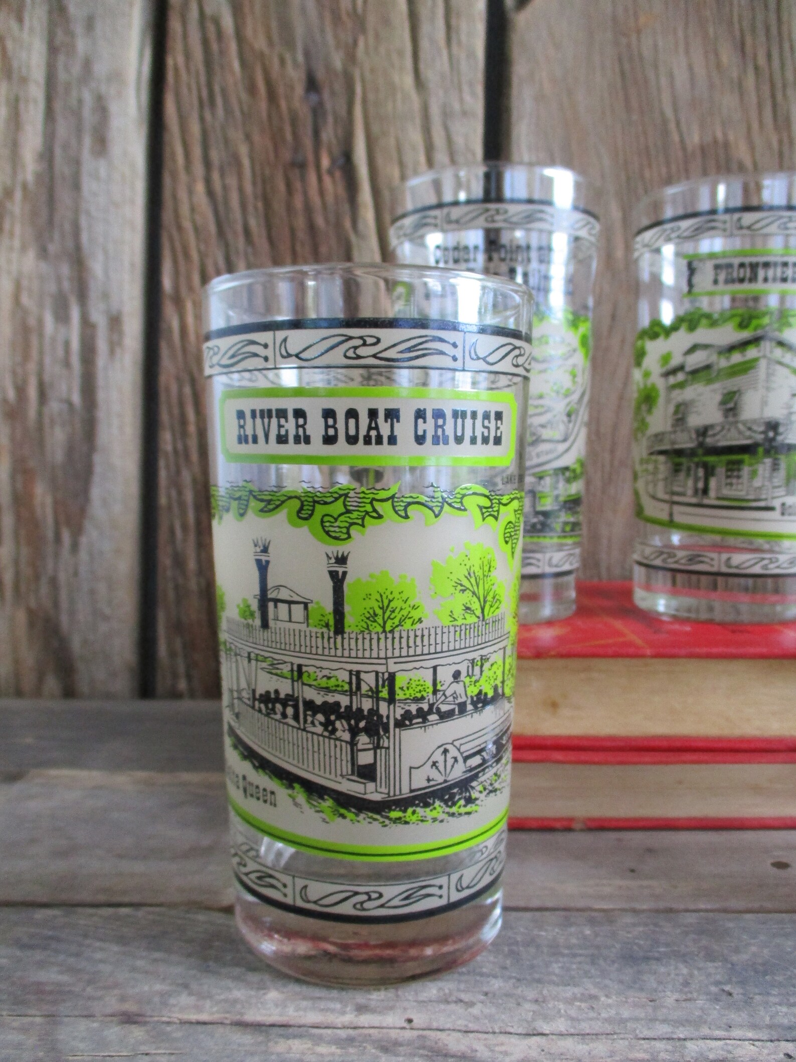 Four Vintage Cedar Point Sandusky Ohio Souvenir Tumblers Etsy
