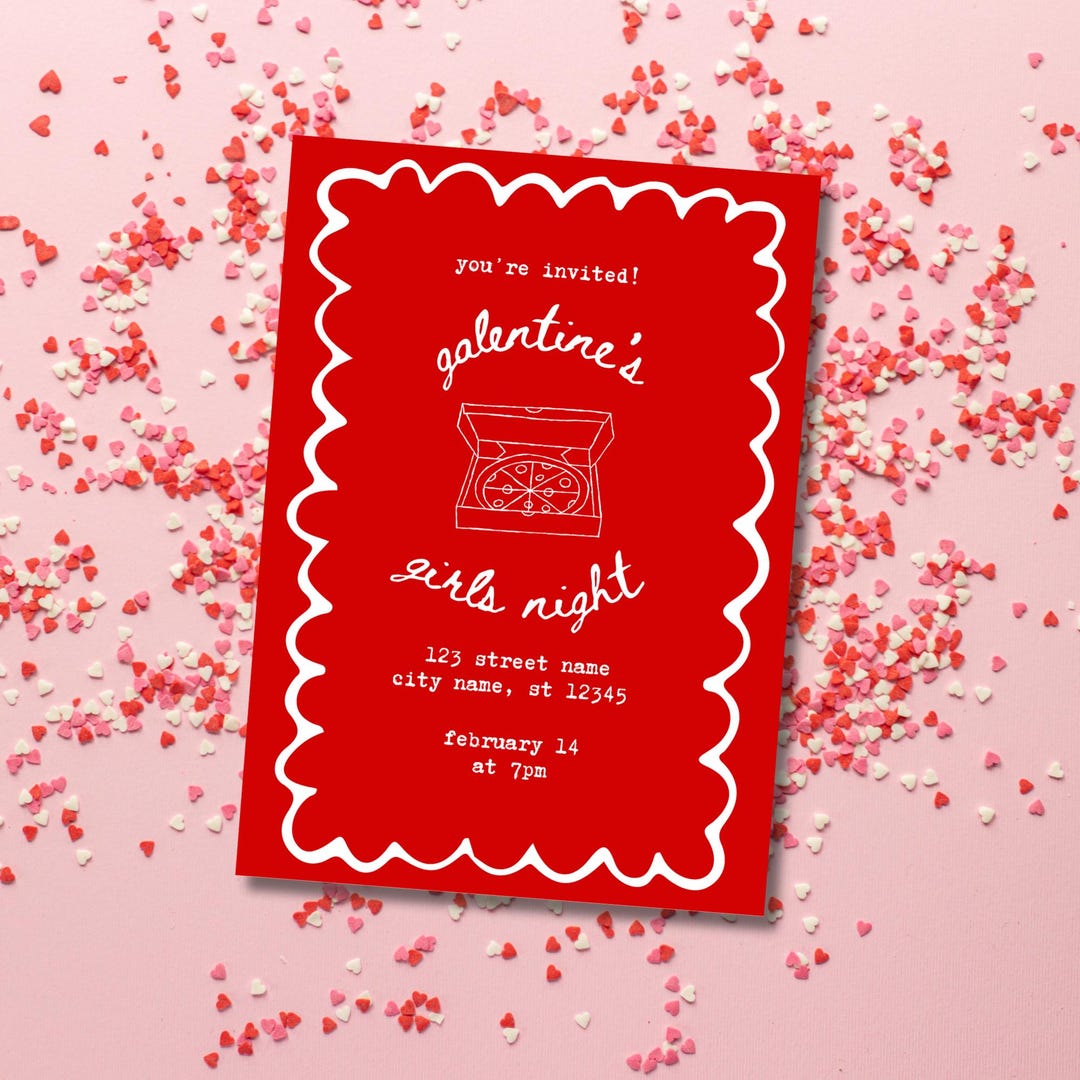 EDITABLE Galentine's Day Girls Night Invitation Template - Etsy