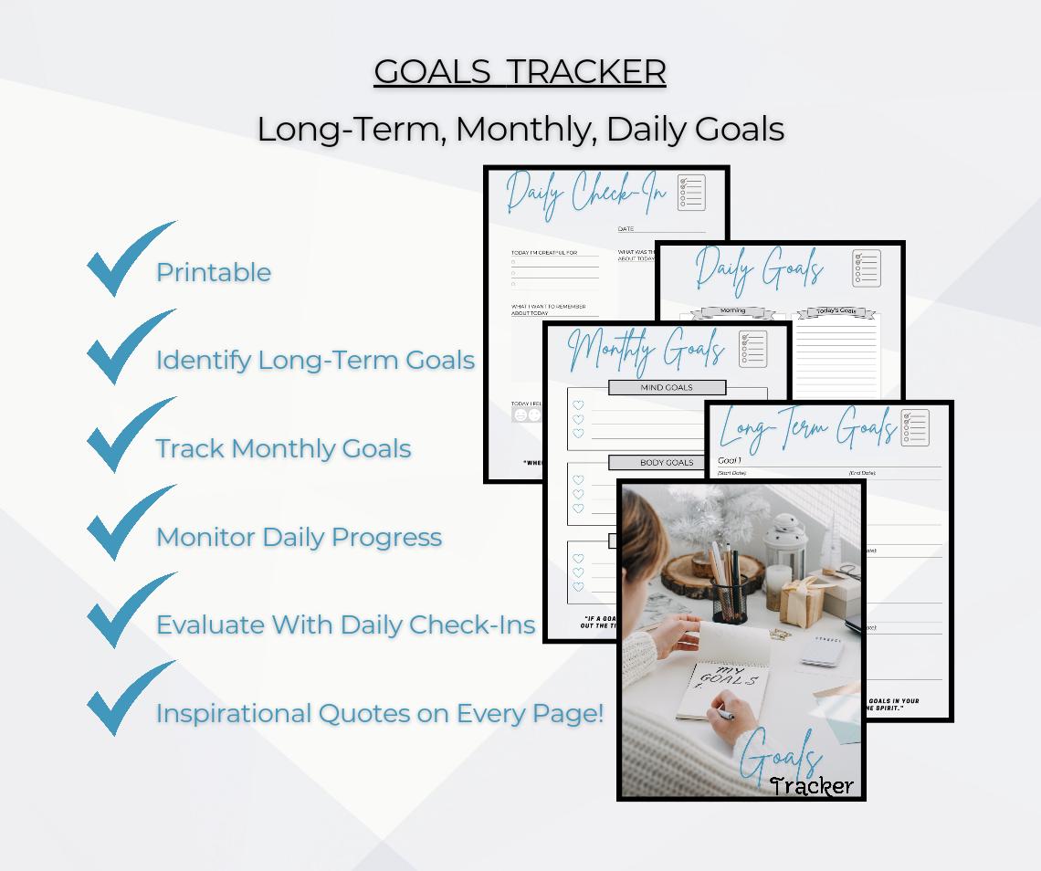 Comprehensive Goals Tracker: Short, Long-term, Daily, and Monthly Goal ...