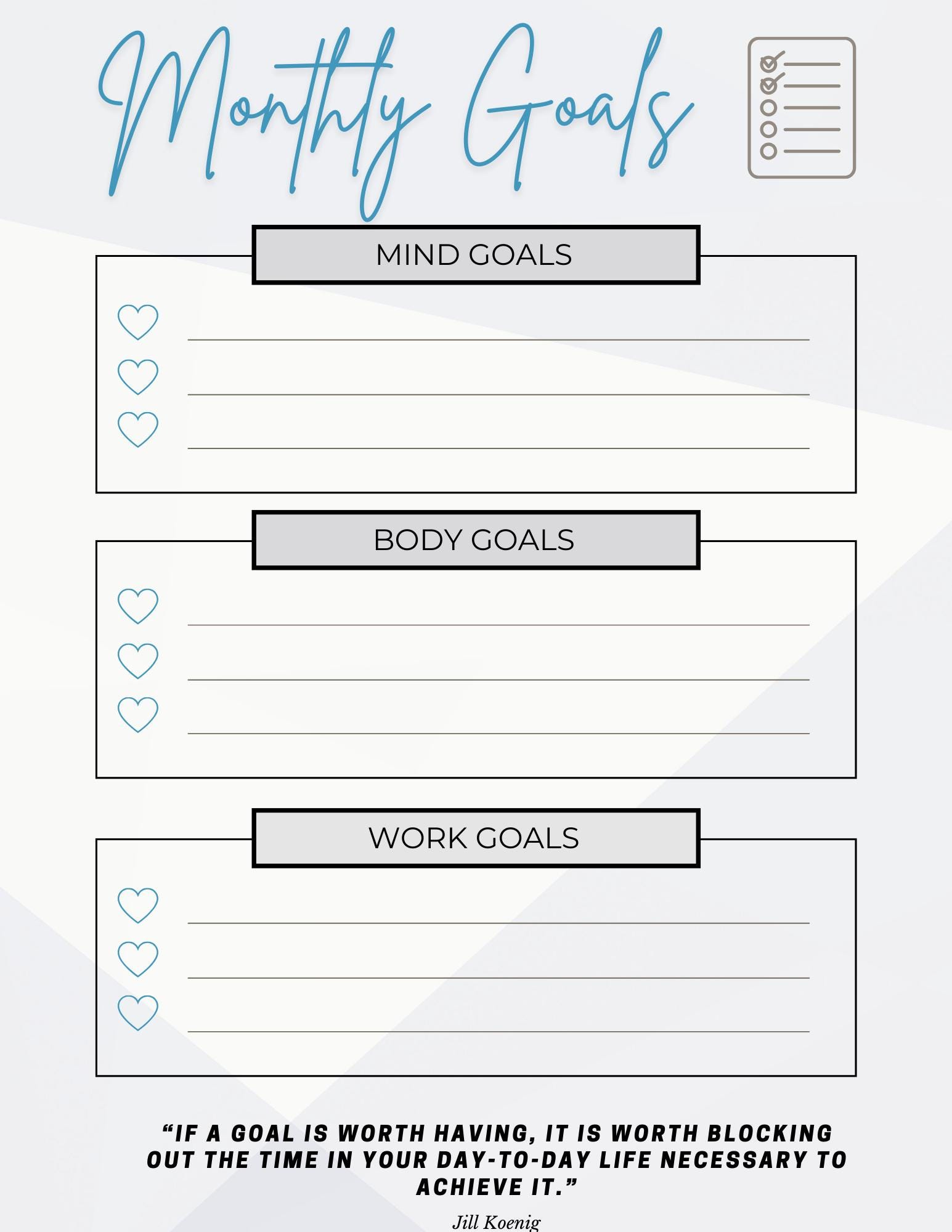 Comprehensive Goals Tracker: Short, Long-term, Daily, and Monthly Goal ...