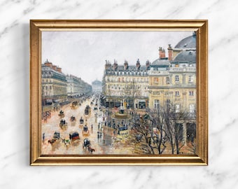 Pissarro French Theatre Square Giclee Print, Fine Art Print - European Art - French Vintage Wall Art - 134