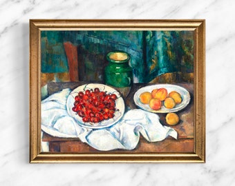 Cezanne Fruit Giclee Art Print, Unframed, Kitchen Art Painting - Cherry Fine Art Print - Gifts for Cooks - Gallery Wall Art - 123