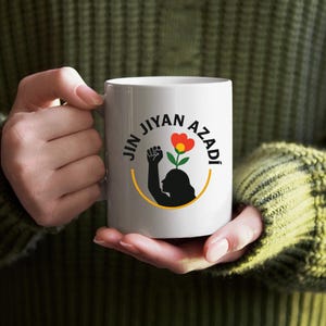 Kurdish Culture Standard Mug, 11oz - Jin Jiyan Azadi, Gift for Her, Coffee Mug, Kurdish Gifts, Ethnic Mug, Cultural