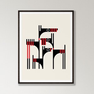 DOG PARK : Wall Art / Modernist Illustration / Gift Idea / Poster for Room