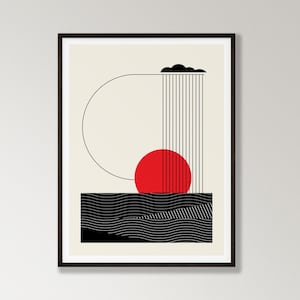 DOWNPOUR : Wall Art / Modernist Illustration / Gift Idea / Poster for Room