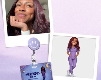 Custom Cartoon Mini-Me Badge Buddy: gepersonaliseerd zorg-ID-accessoire