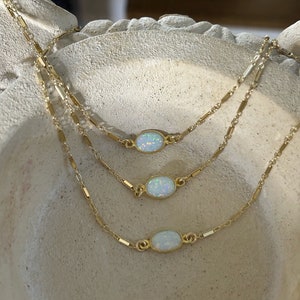 Opal Choker Necklace • Gold Choker Necklace • Dainty Simulated Opal Necklace • Choker Necklace • Delicate Choker • Minimalist Opal Choker