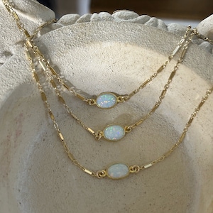 Opal Choker Necklace • Gold Choker Necklace • Dainty Simulated Opal Necklace • Choker Necklace • Delicate Choker • Minimalist Opal Choker