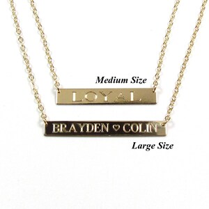 GPS COORDINATES Necklace, Engraved Bar Necklace, 14kt gold filled or Sterling Silver, Latitude and Longitude Necklace, Wedding Gift image 4