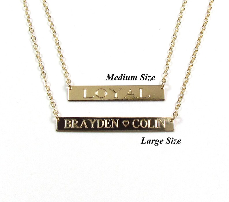 GPS COORDINATES Necklace, Engraved Bar Necklace, 14kt gold filled or Sterling Silver, Latitude and Longitude Necklace, Wedding Gift image 4