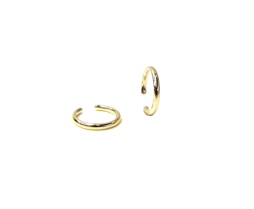 14K Gold Ear Cuff Essential Solid Yellow Gold Ear Cuff Sleek Polished