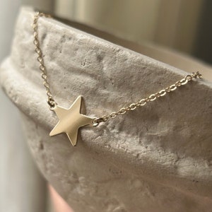 Silver Necklace with Gold Stars Gold