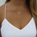 Curved Sideways Cross and Tiny Hammered Ball Necklace Set of 2 Minimal Necklaces, 14k Gold Filled, Sterling Silver, 14k Rose Gold Filled 