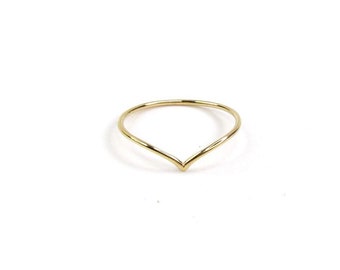14kt Gold Filled Chevron Ring | Stacking V Ring, Handmade