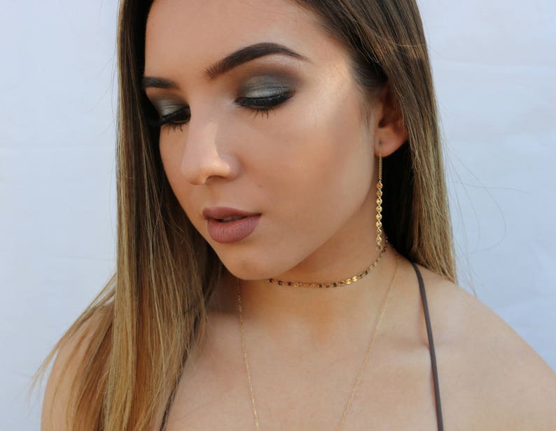 Disc Threader Earrings Dangling Disc Ear Threads Disc Etsy