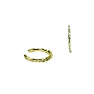 14K Genuine Diamond Ear Cuff • Solid Gold and Diamond Ear Cuff • Huggie Ear Cuff