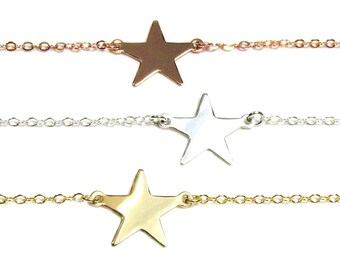 Star Necklace Gold Filled, ROSE Gold Filled or Sterling Silver