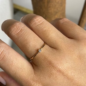 CZ Stack Ring • Bezel Set CZ Stacking Ring • Simulated Diamond Stack ...