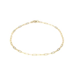 Dainty Paperclip Chain Anklet • Tiny Rectangle Link Ankle Bracelet • Layering anklet • Silver Dainty Anklet • Gold Filled Or Sterling