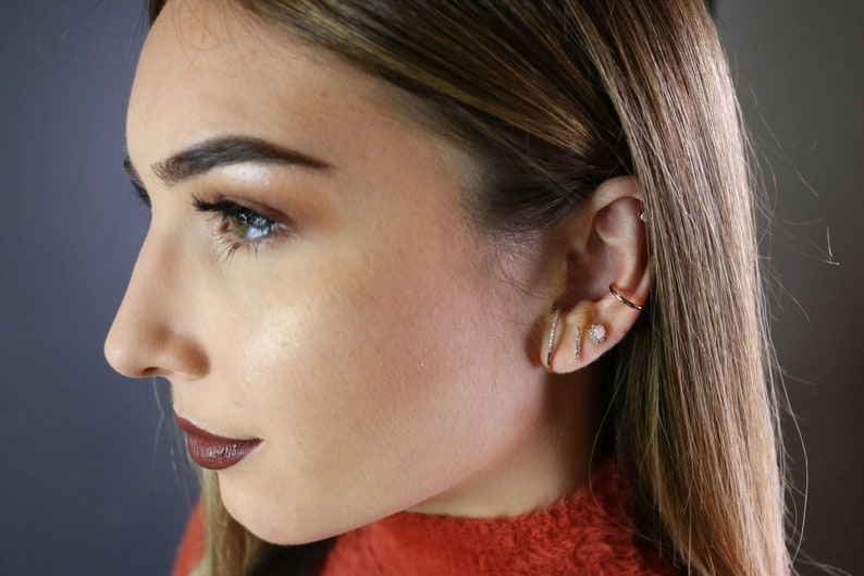 14K Gold Ear Cuff Essential Solid Yellow Gold Ear Cuff Etsy