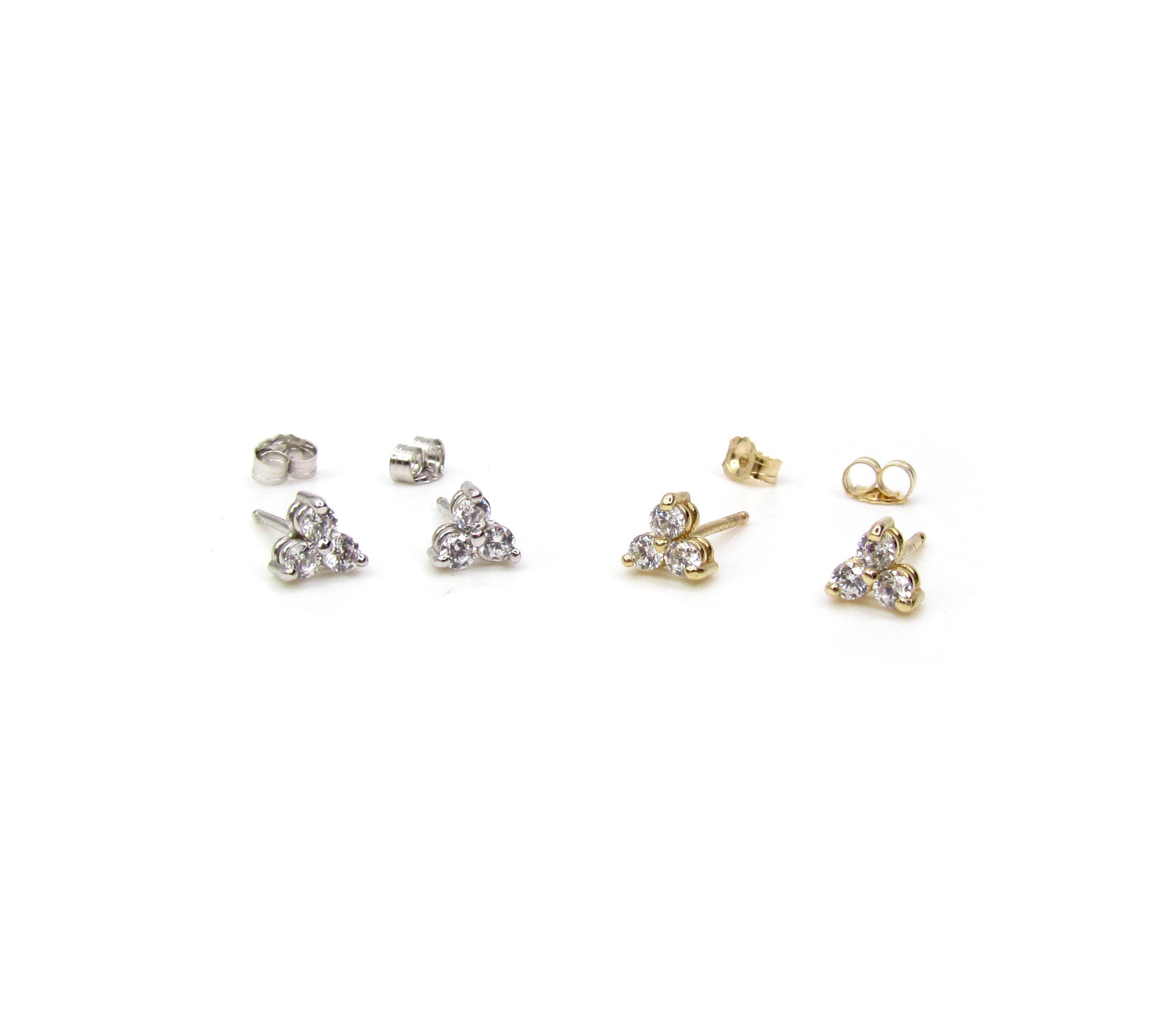 CZ Cluster Teardrop Water drop Earrings 18k Gold Filled