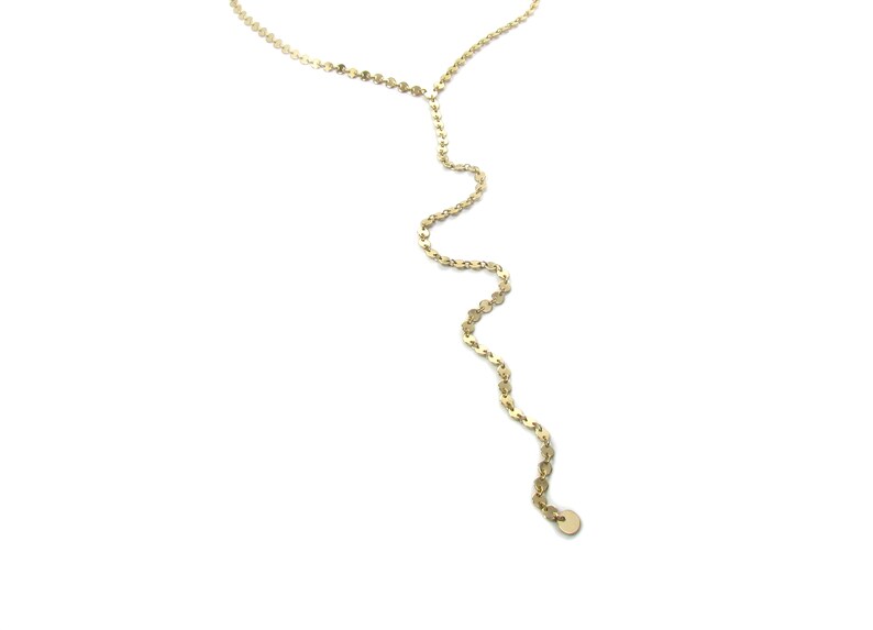 Coin Choker Necklace Y Lariat Disc Necklace Gold Choker Etsy