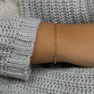 Beaded Satellite Bracelet • Bead Chain Bracelet • Beaded Layering Bracelet • Silver Dainty Bracelet •  Minimal bracelet •  Gold or Silver