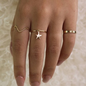 Star Charm Ring • Star Stack Ring • Celestial Stacking Ring • Gold Filled Stack Ring •  Gold Charm Ring