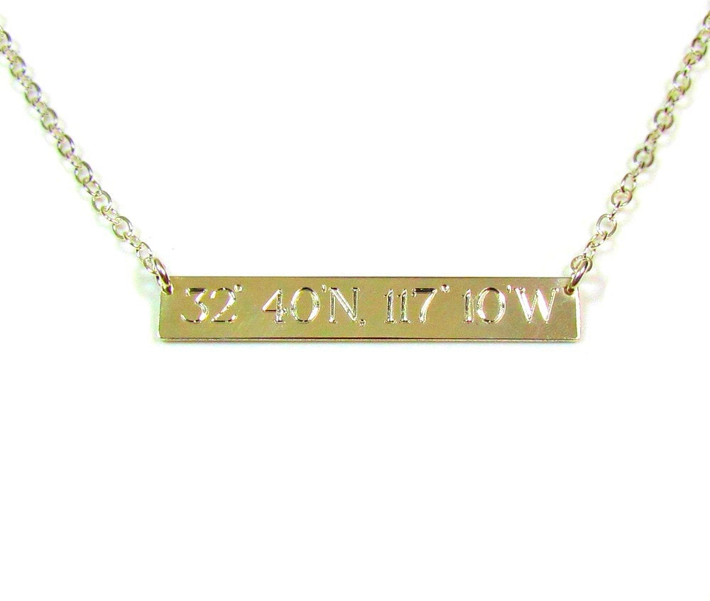 Coordinates Engraved Name Plate 