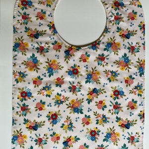 Women Adult Bib For Women Bib Handmade Adult Bib For Elderly Bib Handicap Gifts For Special Needs Bib, Made From Flower Fabric