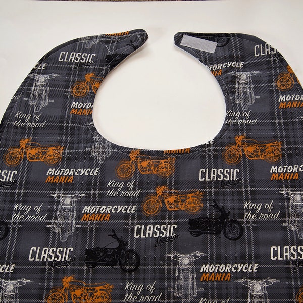 Mens Adult Bib For Adults Handmade Adult Bib For Special Needs Bib Handicap Gifts Easter Senior Bibs Made From Motorcycle Fabric