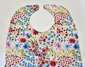 Women Adult Bib For Women Bib Handmade Adult Bibs For Elderly Bib Handicap Gifts For Special Needs Christmas Gift, Made From Flower Fabric