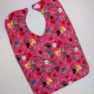 Women Adult Bib For Women Bib Handmade Adult Bibs For Elderly Bib Handicap Gifts For Special Needs Christmas Gift, Made From Flower Fabric