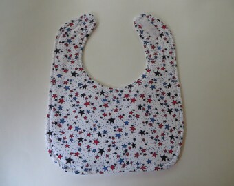 Boy Girl Bib, Baby Bibs, Red and Blue Stars Baby Bib Feeding Bib Trend