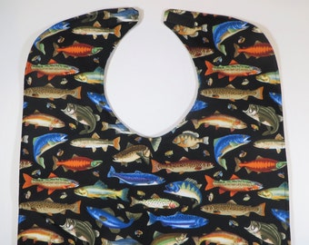 Mens Adult Bib For Men Bib Senior Bib Handmade Adult Bib Elderly Bib Fishing Bibs for Special Needs, Fathers Day Gifts