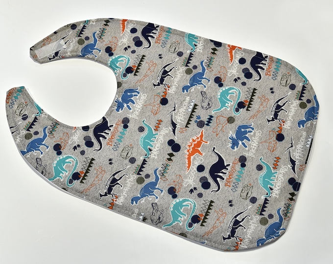 Youth Bibs Teen Bibs for Disabled Bibs, Special Needs Bib, Dinosaur Bib