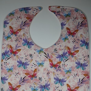 Adult Bib Women Adult Bibs For Women Grandma Gift Special Needs Bib, Senior Bibs Elderly Gift, Made From Butterfly Fabric