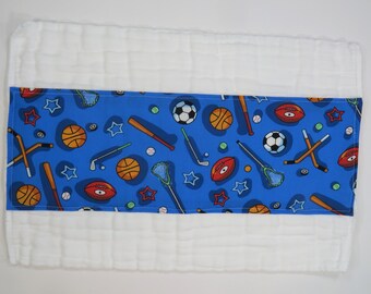 Sport Baby Burp Cloth For Diaper Burp Cloth Gift, Burping Pad, Infant Burp Cloth, Baby Boy or Girl