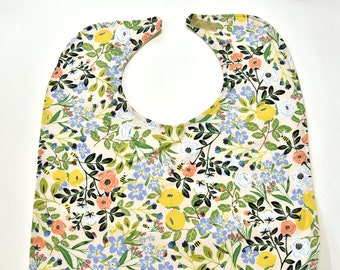 Flower Women Adult Bib Handmade Grandma Bib Adult Flower Bib Special Needs Bib Grandma Gift Disabled Bibs, Elderly Bibs, Adult Bibs