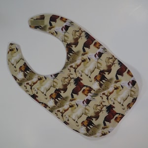 Special Needs Bibs SMALL Youth Bibs Boy Bibs For Teens Bibs For Youth Craft Bib, Big Kid Bibs Western Bib, Made From Horse Fabric