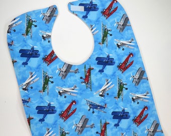 Mens Adult Bib For Elderly Airplanes Bib, Adult Feeding Bib, Handicap Bib For Men, Special Needs Bib, Grandpa Gift, Mens Gift Trend