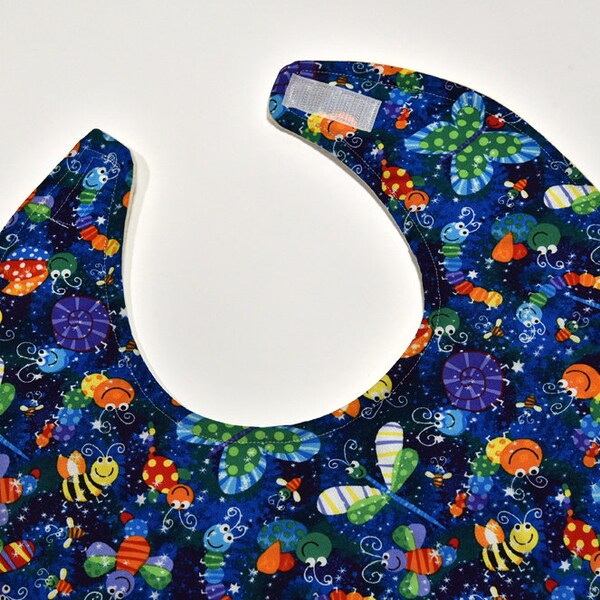 Youth Bibs Teen Bib, Disabled Bibs, Special Needs Bib, Colorful Bugs, Junior Bib, Craft Bib Youth Gift Bibs For Kids Made From Bug Fabric