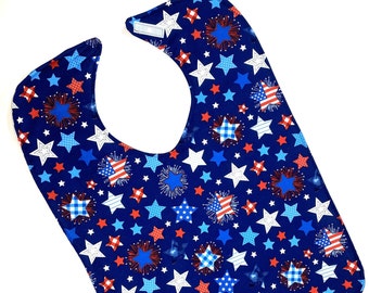 Adult Bibs Men, Special Needs Bibs For Elderly Gift Clothes Protector, Grandpa Gift Nursing Home, American Flags